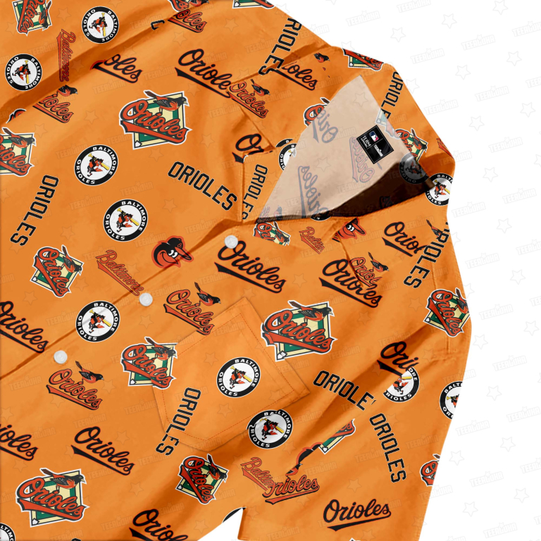 Baltimore Orioles Orange Feathers Hawaiian Shirt